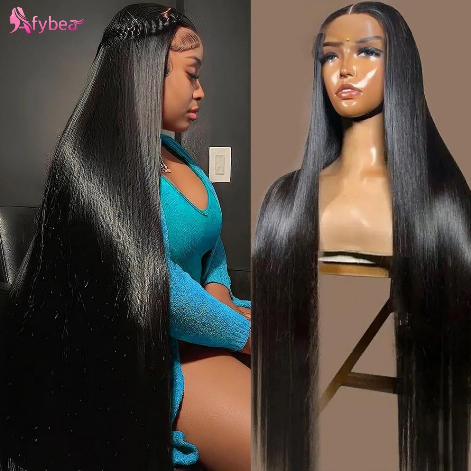 Hd Lace Frontal Wig Human Hair Pre Plucked - วิกผมตรงจากผมแท้ 40 นิ้ว ความหนาแน่น 220 วิกผมลูกไม้