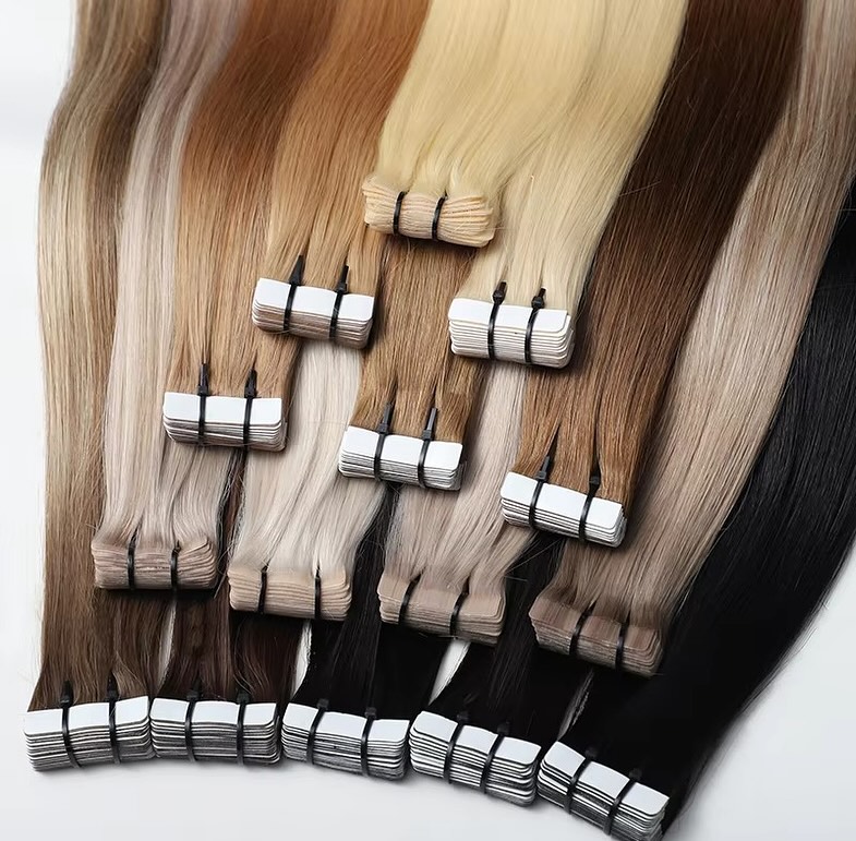 Invisible Tape In Extensions Real Hair - เทปอินส์ต่อผมแท้ สีดำธรรมชาติ 18-30 นิ้ว 50 กรัม