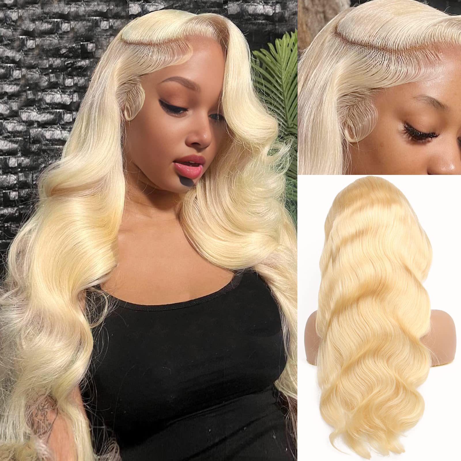 613 Blonde Body Wave Lace Front Wig - วิกผมลูกไม้ด้านหน้า 13x6 รุ่น 613 ผมแท้ลอนคลื่นสีบลอนด์สำหรับผู้หญิง ความหนาแน่น