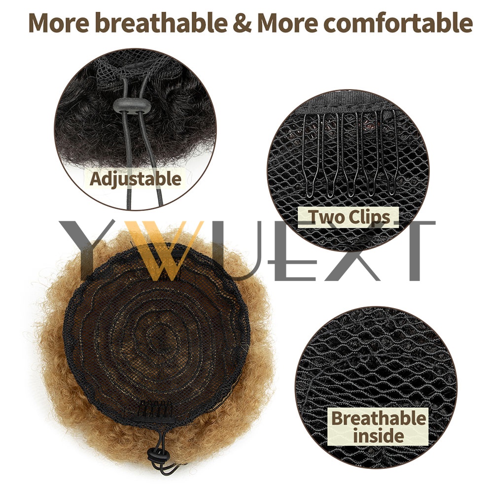 YWUEXT หางม้าแบบ Afro Kinky Pu - Drawstring Afro Curly Puff Ponytail บทวิจารณ์และราคา