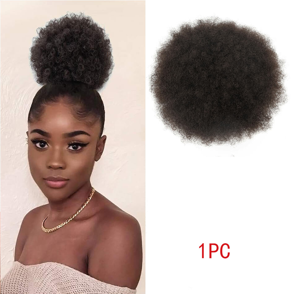 ผมปลอมแบบ Afro Puff รวบหางม้า  - Drawstring Afro Curly Puff Ponytail บทวิจารณ์และราคา