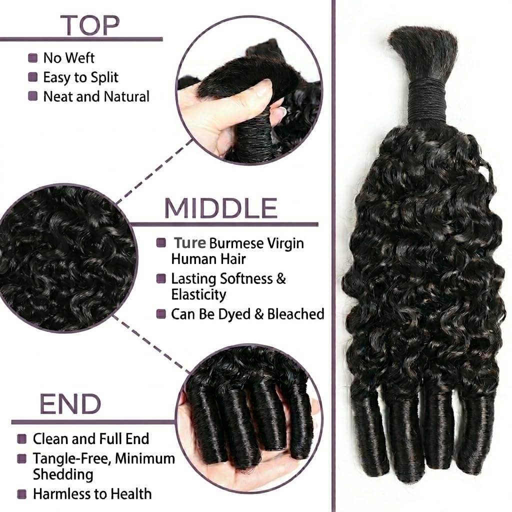 ผมถักเปียสไตล์โบฮีเมียน ผมหยิก - Water Wave Bulk Human Hair For Braiding บทวิจารณ์และราคา