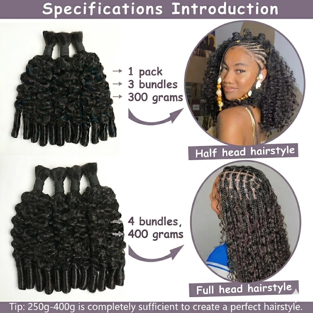 ผมถักเปียสไตล์โบฮีเมียน ผมหยิก - Water Wave Bulk Human Hair For Braiding บทวิจารณ์และราคา