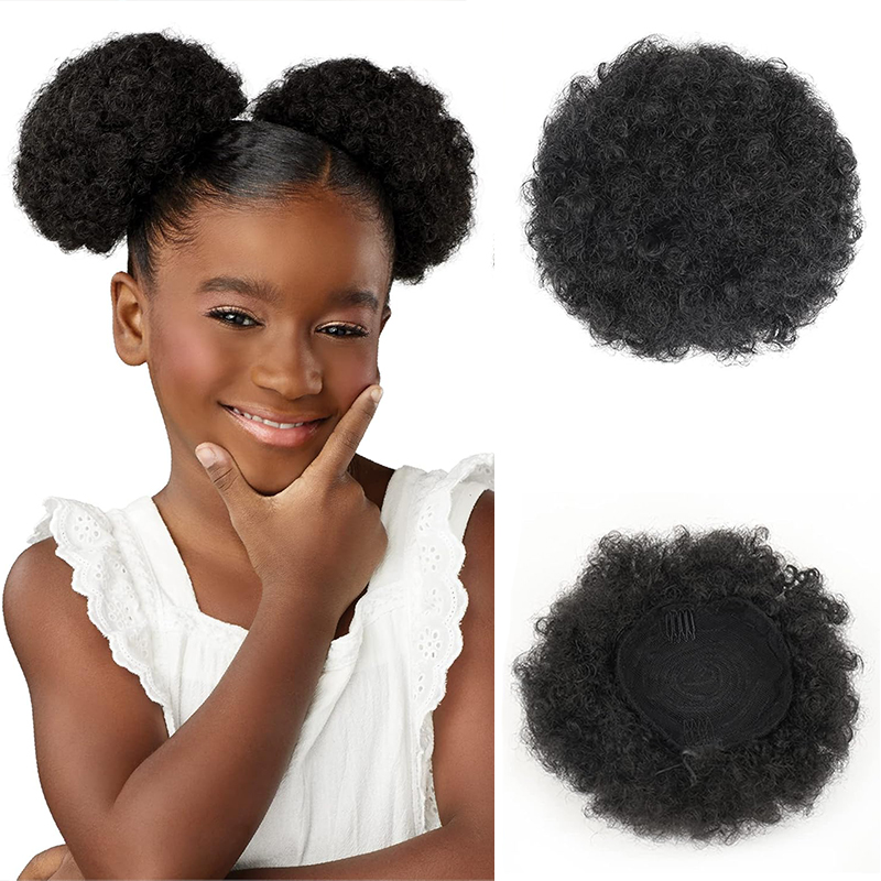 พัฟแอโฟรสังเคราะห์หางม้าแบบผูก - Drawstring Afro Curly Puff Ponytail บทวิจารณ์และราคา