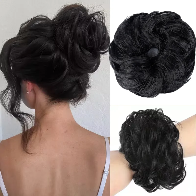 แฮร์พีซทรงผมมวยยุ่งๆ ลอนคลื่นส - Claw Clip Messy Bun Hair Piece บทวิจารณ์และราคา
