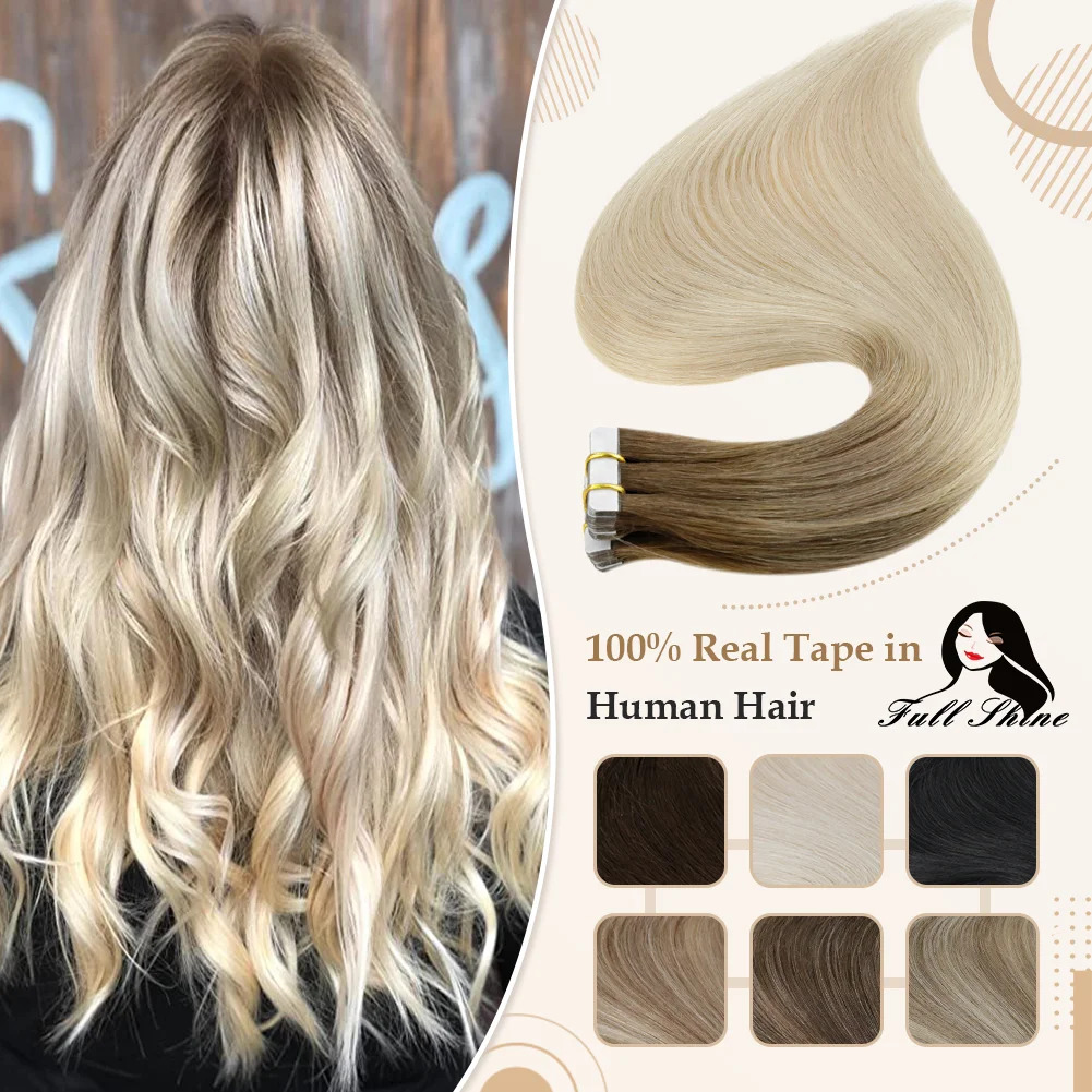 Full Shine Omber เทปต่อผมมนุษย - Invisible Tape In Extensions Real Hair บทวิจารณ์และราคา