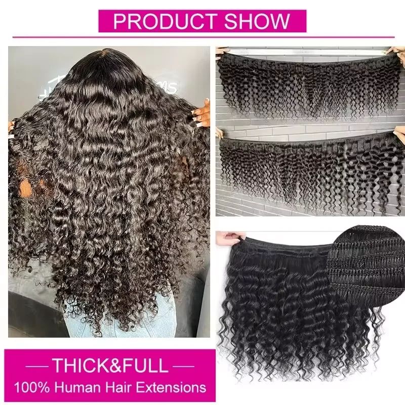 ผมแท้แบบมัดพร้อมเชือกผูกผมแบบล - Deep Wave 3 Bundles With Closure บทวิจารณ์และราคา